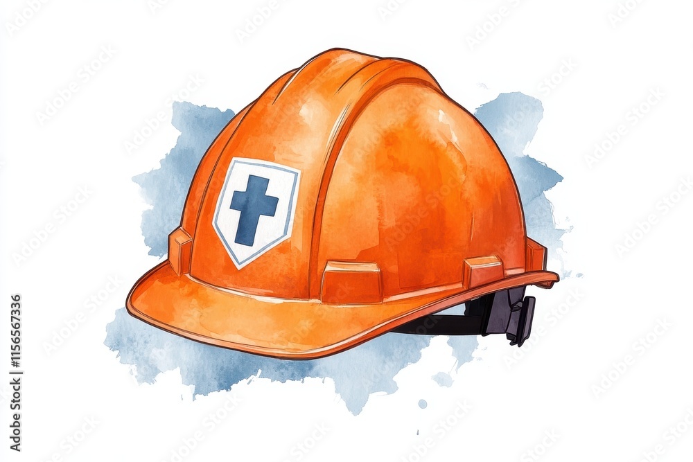 © wpw - A close-up of a safety helmet with vibrant colors and intricate details, symbolizing workplace safety and protection.