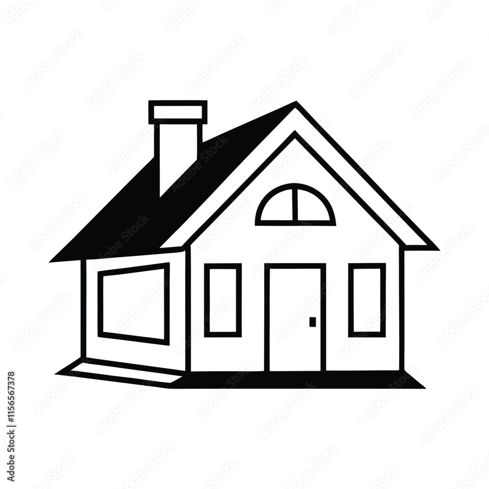 A House vector silhouette art illustration A House vector silhouette art illustration