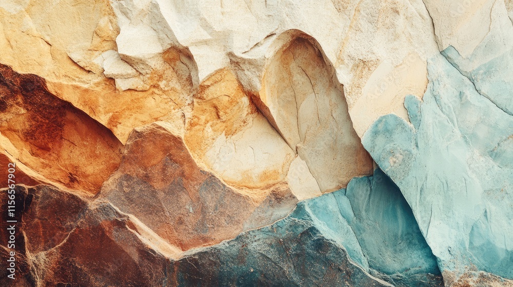 Fototapeta premium Colorful Sandstone Formations in Nature with Text Space for Creative Design and Inspirational Quotes