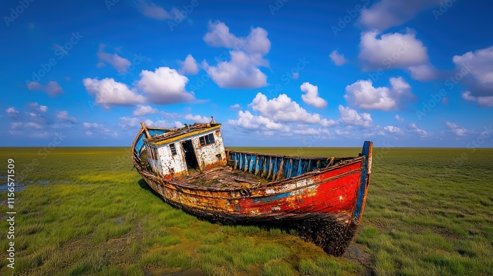 Sun-kissed Half of Shipwreck on a Field Sun-kissed Half of Shipwreck on a Field