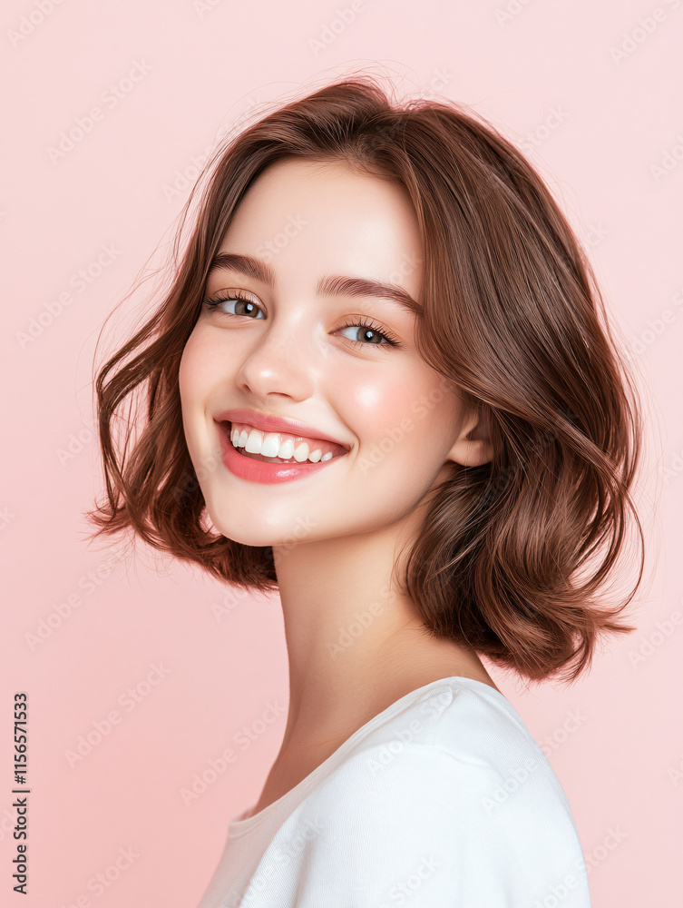 Portraits of beautiful European women with short hair Portraits of beautiful European women with short hair