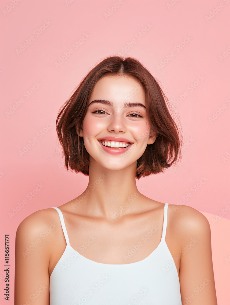 Portraits of beautiful European women with short hair Portraits of beautiful European women with short hair