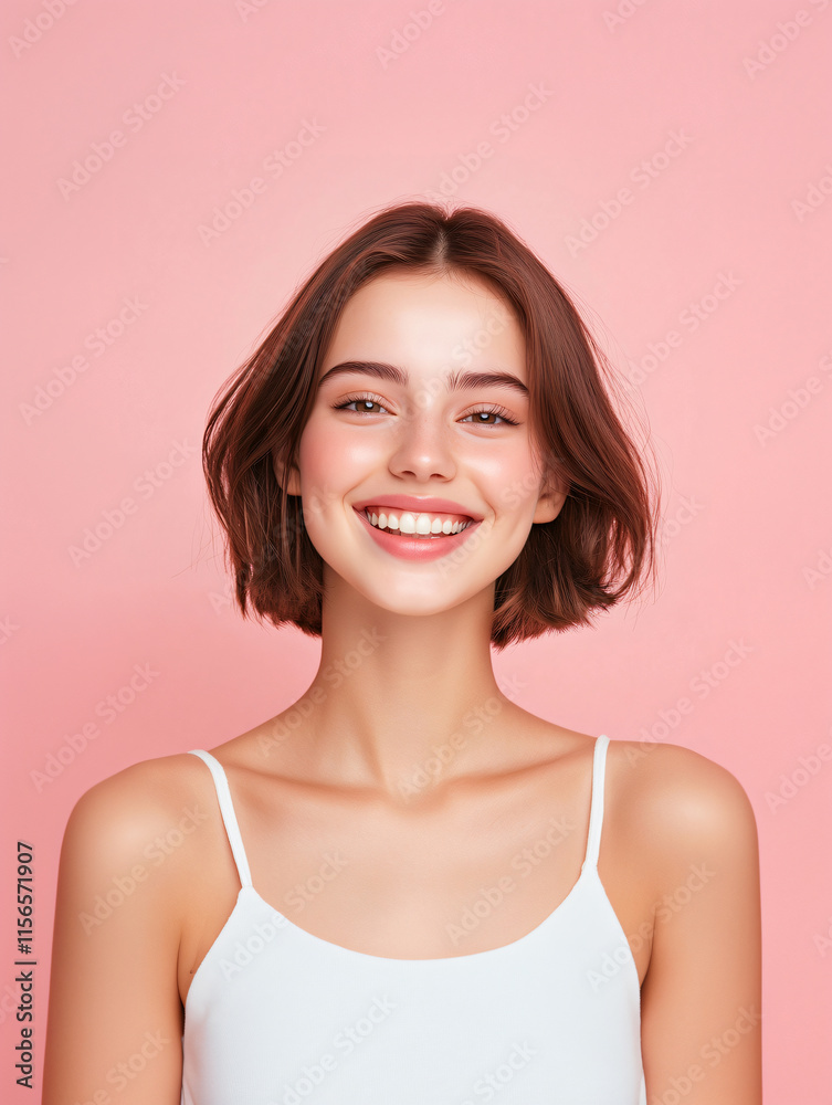 Portraits of beautiful European women with short hair Portraits of beautiful European women with short hair
