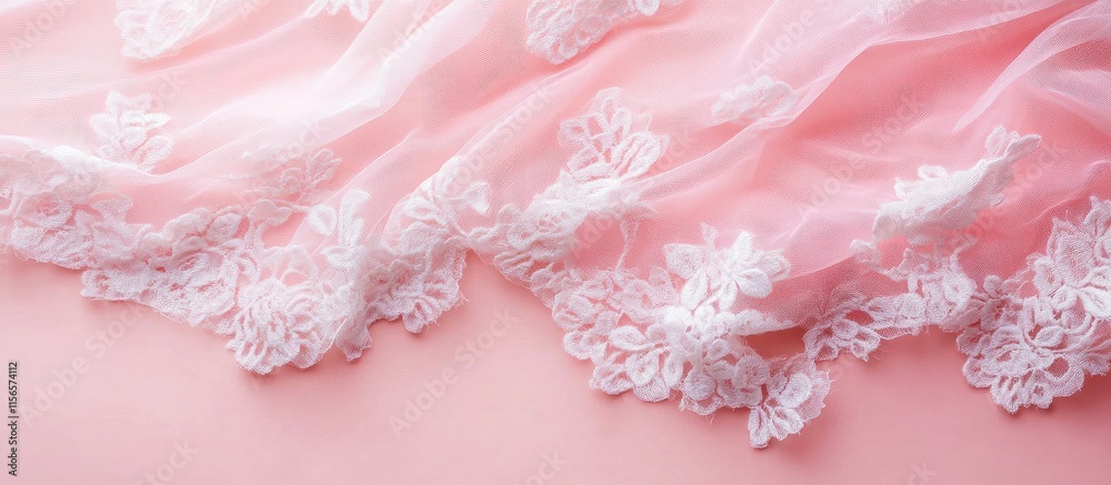 Pastel Floral Lace Design Fabric with Copyscape Space for Text in Elegant Background
