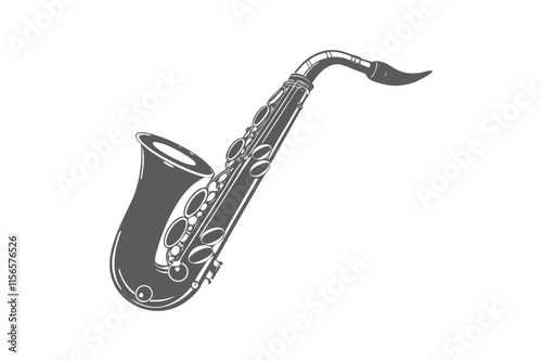 Saxophone Silhouette Vector Illustration

