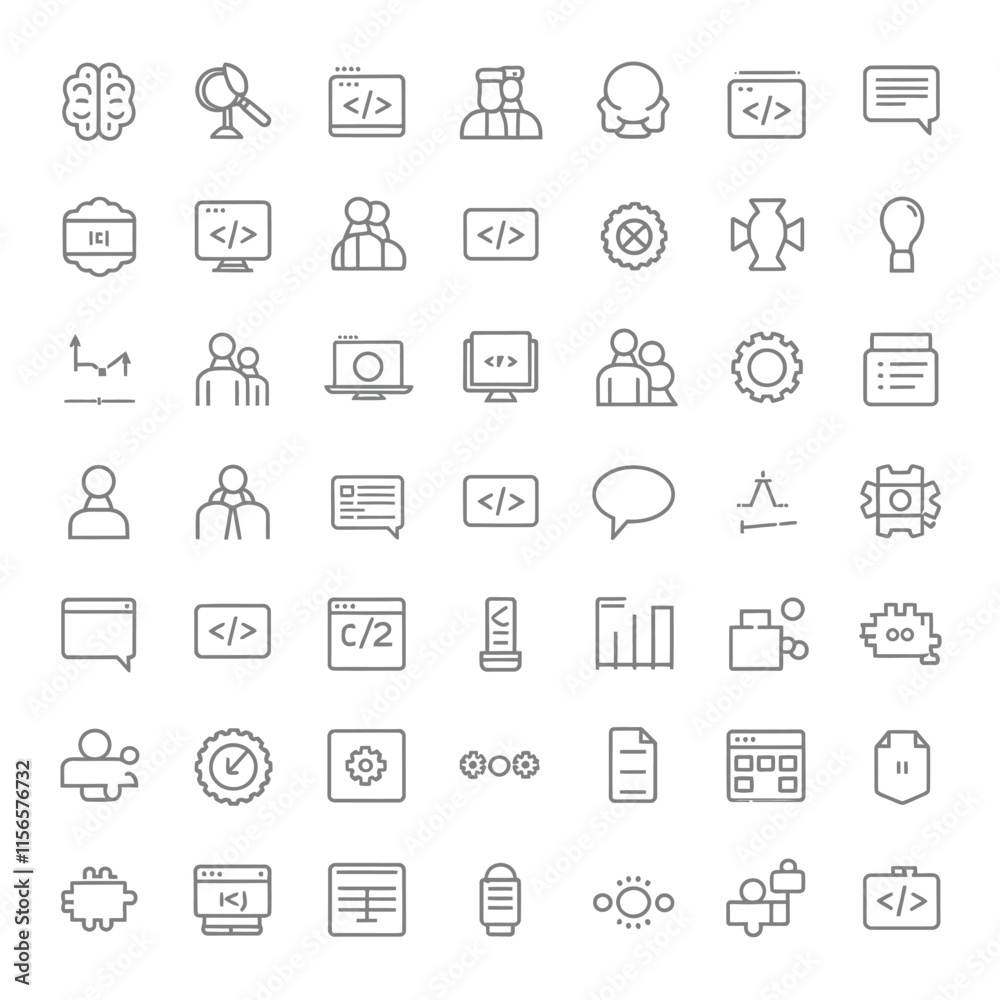 programming icon vector set programming icon vector set
