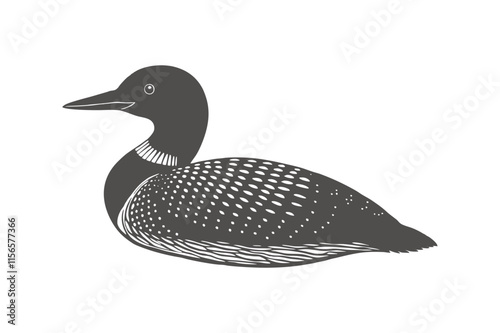 Loon Silhouette Vector Illustration

