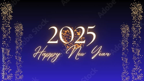 Happy New Year 2025 with fireworks visualization video