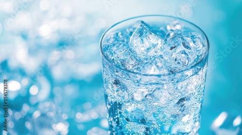 Wallpaper Mural Sparkling crystal clear ice in blue hues illuminated by sunlight ideal for winter themes and nature projects featuring empty space for text Torontodigital.ca