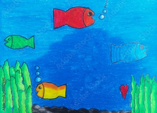 animal life in the sea such as coral reef fish