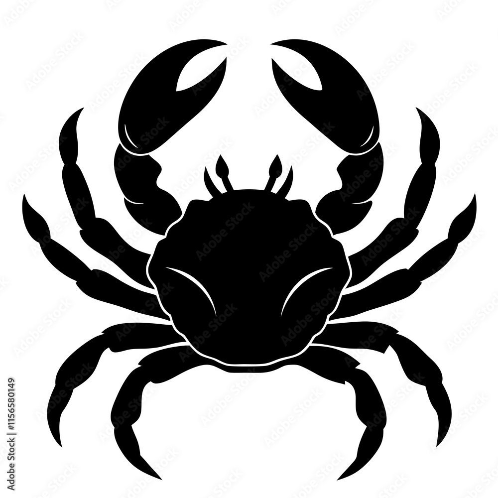 Crab Silhouette vector illustration Crab Silhouette vector illustration