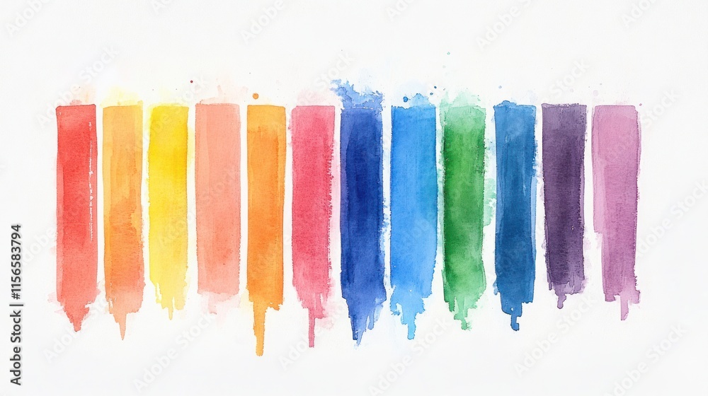 Fototapeta premium Vibrant Watercolor Painting on White Background