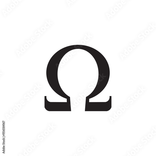 Omega icon, Ohm icon and symbol vector illustration