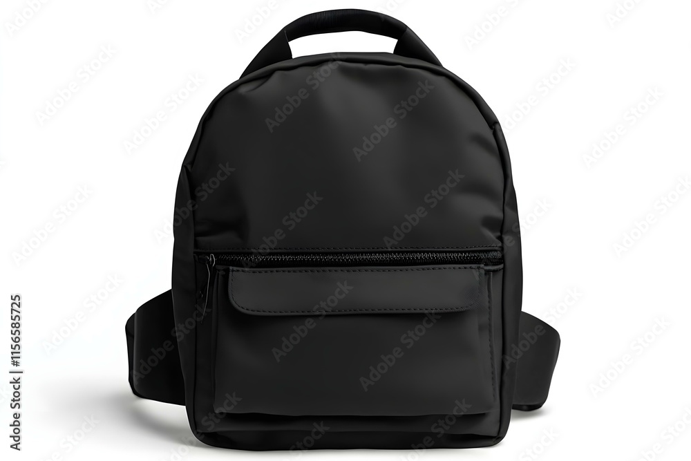 Naklejka premium Elegant Mockup of a Black School Backpack on White Background for Stylish and Professional Presentation