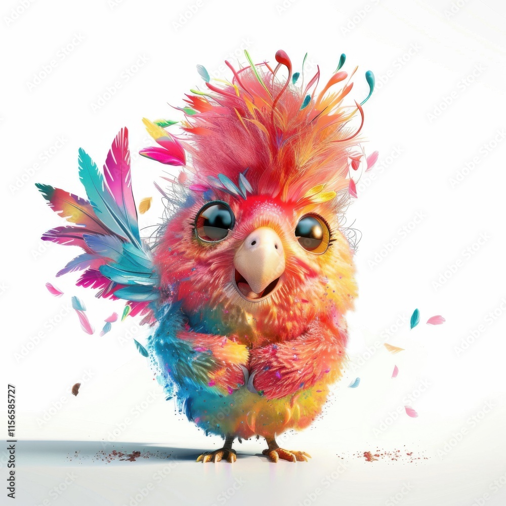 Obraz premium Cute funny parrot displays vibrant colorful feathers and a charming expression