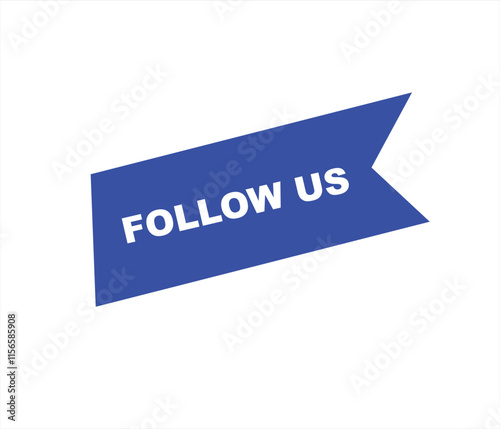 Follow us vector banner on white background Isolated icon for following  social media
sign Button on white background.square speech bubble.
