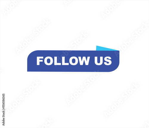 Follow us vector banner on white background Isolated icon for following  social media
sign Button on white background.square speech bubble.
