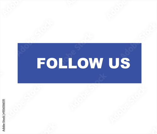 Follow us vector banner on white background Isolated icon for following  social media
sign Button on white background.square speech bubble.
