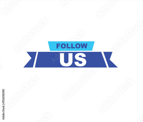 Follow us vector banner on white background Isolated icon for following  social media
sign Button on white background.square speech bubble.
