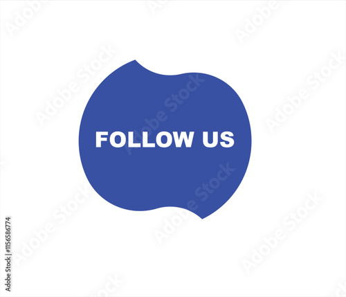 Follow us vector banner on white background Isolated icon for following social media sign Button on white background. square speech bubble.