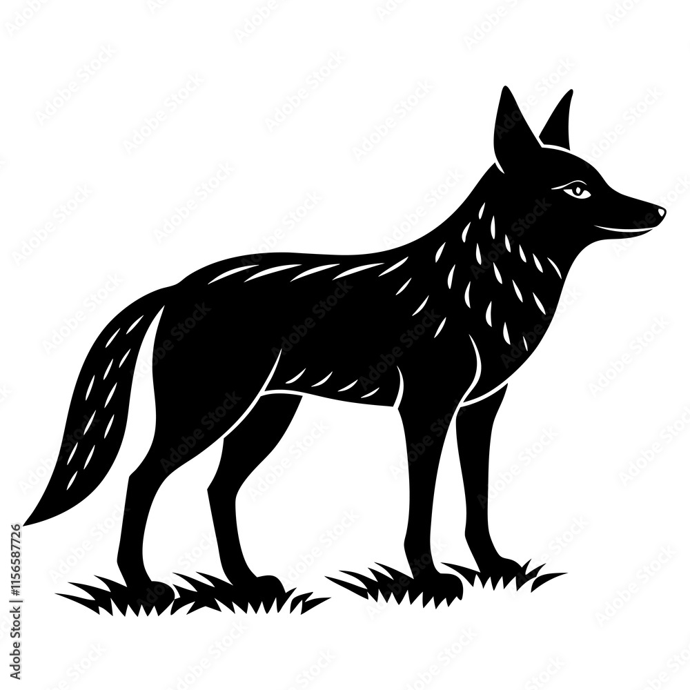 Fototapeta premium Coyote Silhouette vector illustration