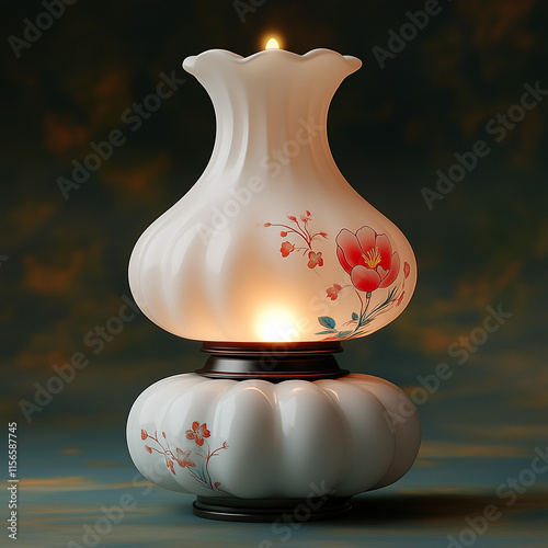 3d Cute Render Antique Lamp Soft Candleligh photo