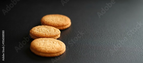 Cookies on a dark backdrop with ample space for text ideal for clothing design websites or promotional card layouts photo