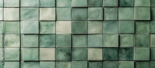 Obraz na płótnie Olive green tile installation with blank space for text showcasing modern interior design and renovation for advertisements or publications. w salonie