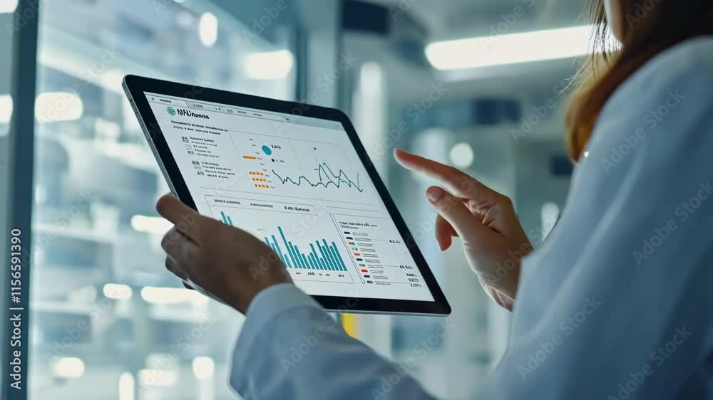 Team of business professionals holding a tablet and discussing financial strategy