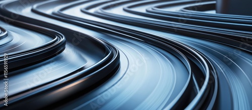 Conveyor Belts in a High-Tech Manufacturing Setting with Clear Space for Custom Text or Branding