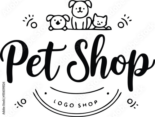 Pet Shop illustration logo concept design	