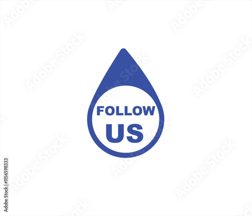 Follow us vector banner on white background Isolated icon for following  social media
sign Button on white background.square speech bubble.
