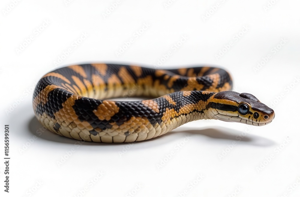 Fototapeta premium Spotted dangerous snake on white background