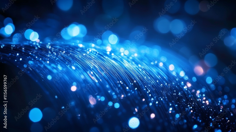 Obraz premium Blue Fiber Optic Wave
