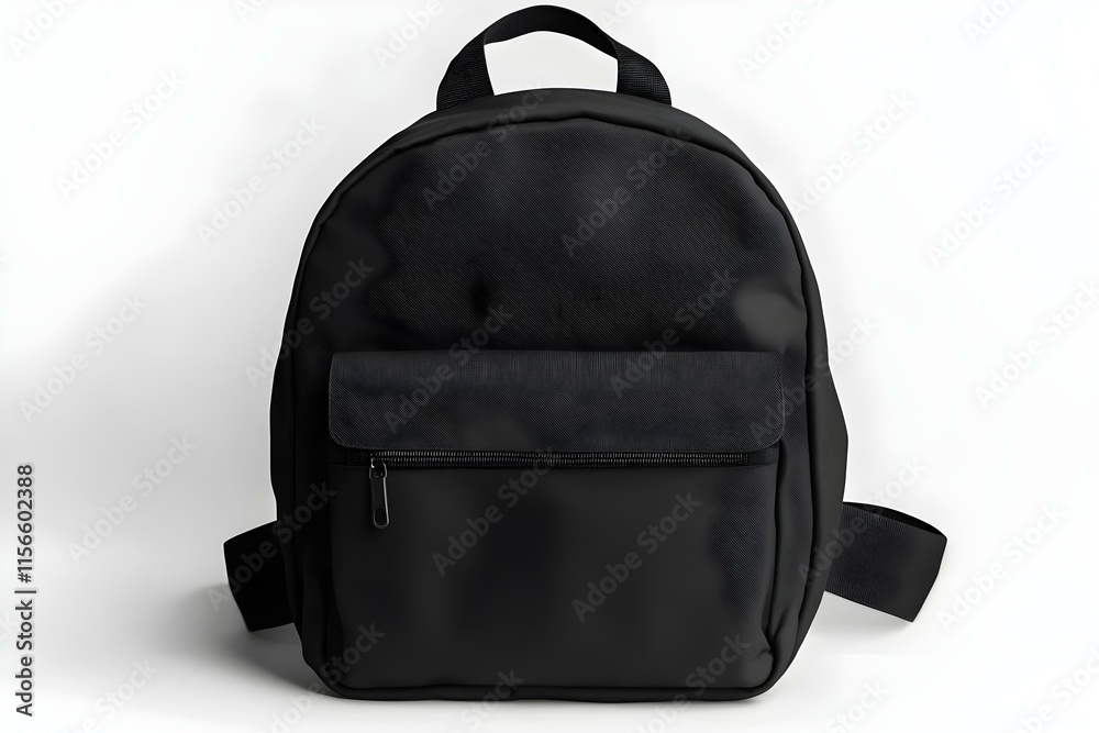 Naklejka premium Elegant Mockup of a Black School Backpack on White Background for Stylish and Professional Presentation