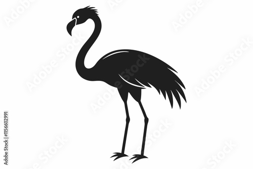 American flamingo silhouette icon vector