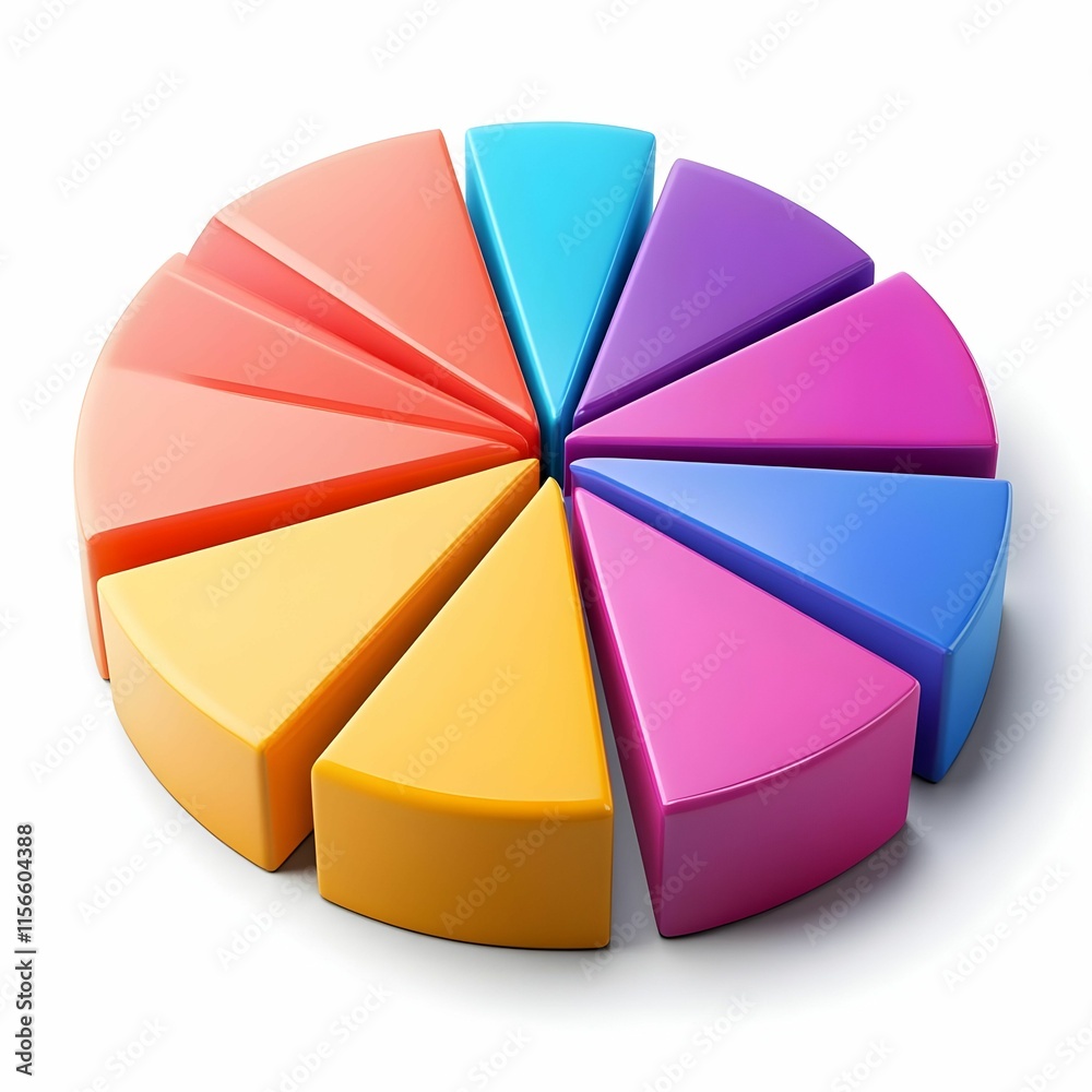 Obraz premium Colorful Abstract Pie Chart Segments for Data Representation