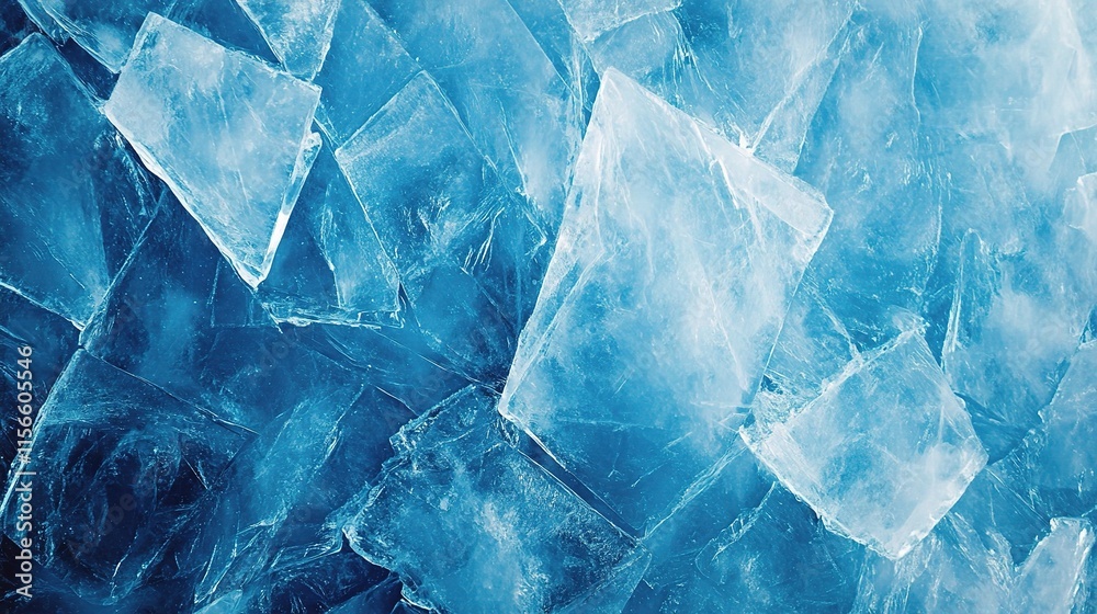 Obraz premium Geometric Blue Ice Texture Background with Sharp Lines and Shapes