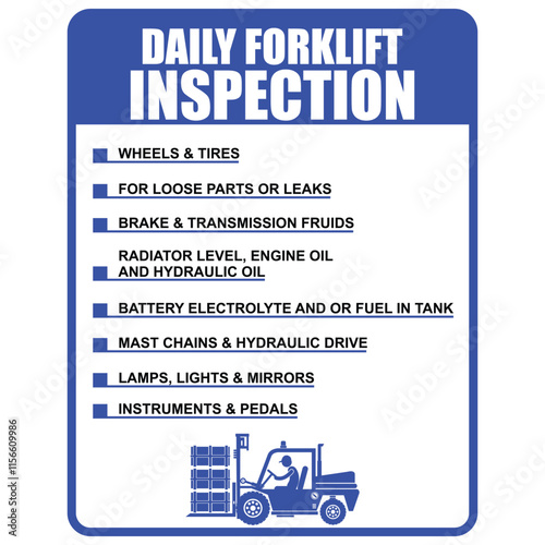 Daily Forklift Inspection, sign vector