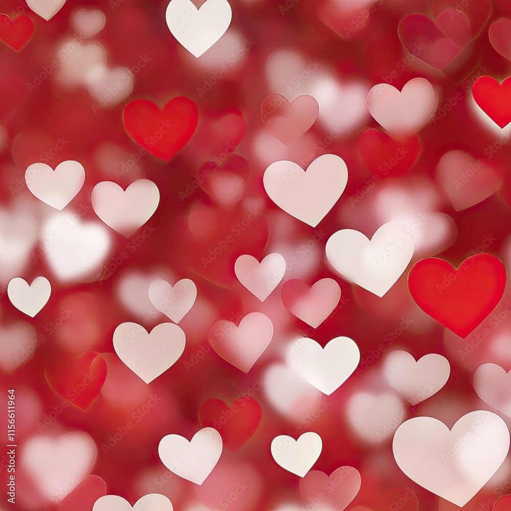 Red and White Hearts Background Red and White Hearts Background