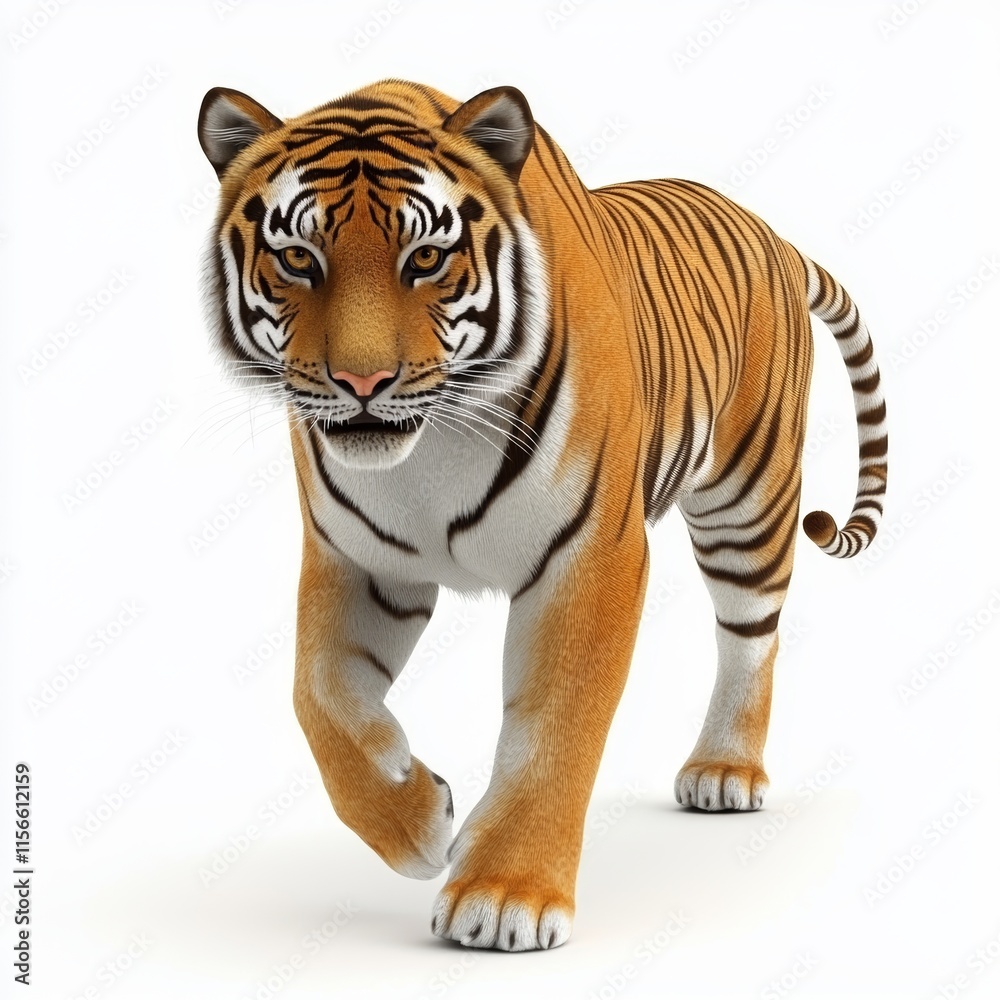 Obraz premium 3d tiger isolated on white background
