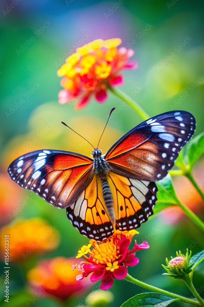 closeup of a stunning butterfly resting on a bright flower with vivid colors and blurred green backdrop mobile wallpaper background closeup of a stunning butterfly resting on a bright flower with vivid colors and blurred green backdrop mobile wallpaper background