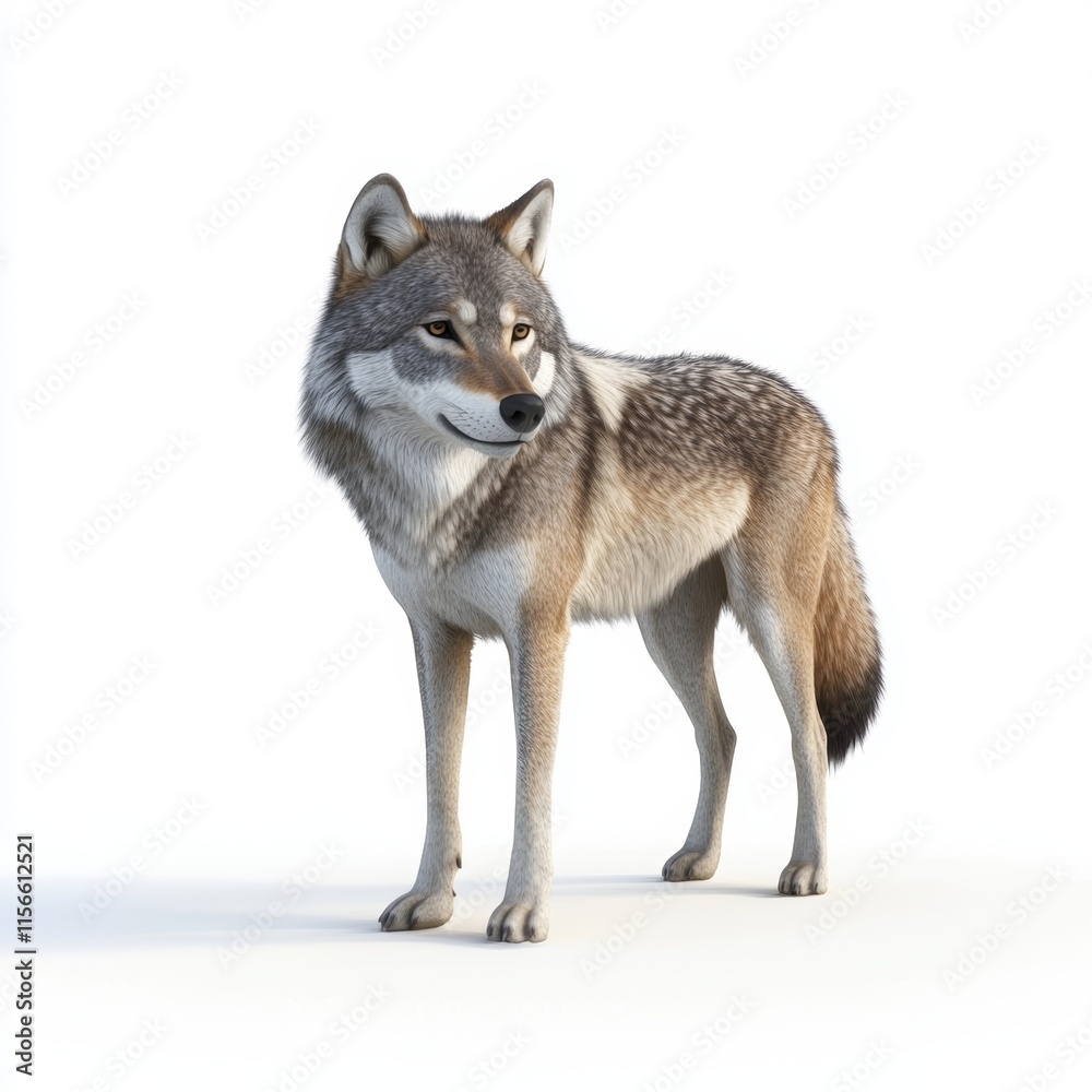 Fototapeta premium 3d wolf isolated on white background