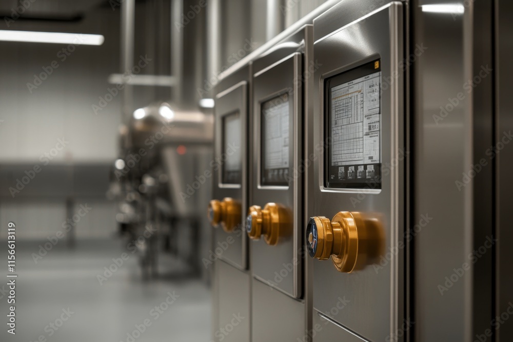 Modern Industrial Control Room with Digital Interface in a High-Tech Manufacturing Facility Modern Industrial Control Room with Digital Interface in a High-Tech Manufacturing Facility