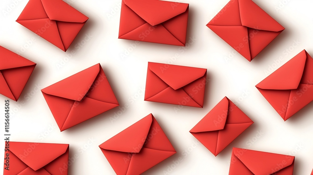 Stunning 3D of a Minimalist Red Envelope Pattern Overlaid on a Crisp White Background Perfect for Holiday Greeting Cards Invitations and Premium Branding Stunning 3D of a Minimalist Red Envelope Pattern Overlaid on a Crisp White Background Perfect for Holiday Greeting Cards Invitations and Premium Branding