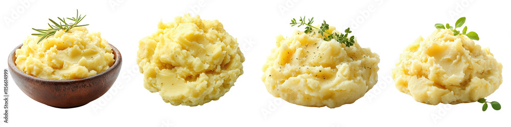 Mashed potatoes isolated on white background. Collection Set png. Mashed potatoes isolated on white background. Collection Set png.