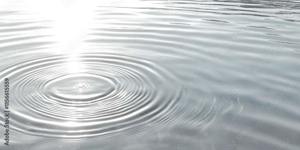 Ripples spreading on calm water surface, sunlight reflecting. Ripples spreading on calm water surface, sunlight reflecting.