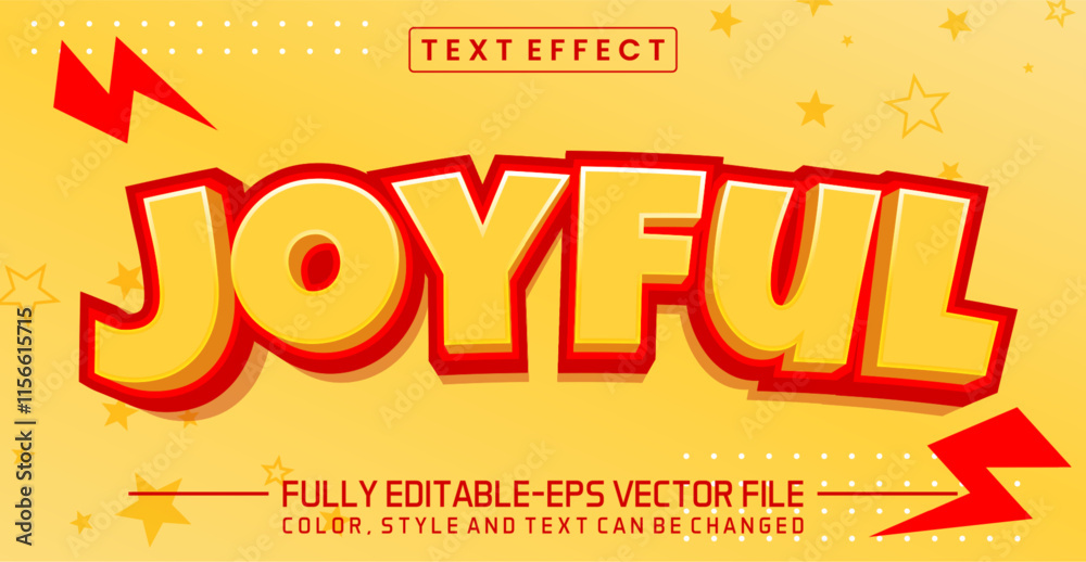 Fototapeta premium Joyful font Text effect editable