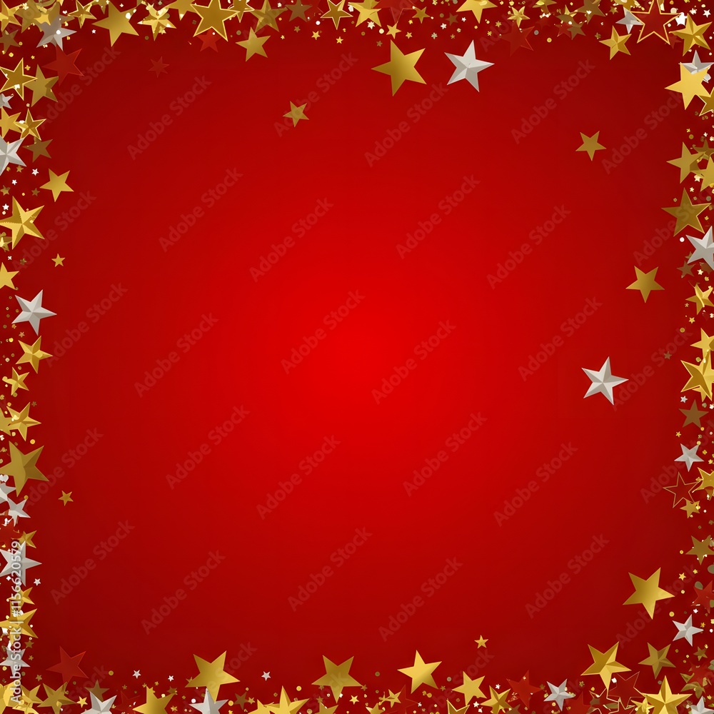 Twinkle stars scattered around randomly, flying, falling down, floating. Christmas celebration concept. Festive stars illustration on red background. Twinkle stars scattered around randomly, flying, falling down, floating. Christmas celebration concept. Festive stars illustration on red background.