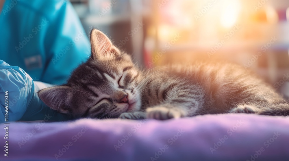 Cozy Kitten Resting in Soft Natural Light Cozy Kitten Resting in Soft Natural Light